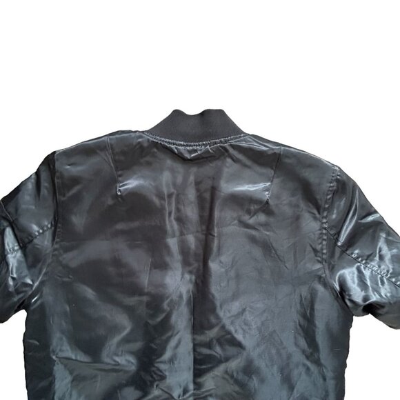 Trukfit Jacket Mens S Black Satin Bomber Full Zip Camouflage Outdoor Streetwear - Picture 7 of 15